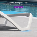 PURPLE LEAF Patio Chaise Lounge Chair Set Outside Aluminum Plastic Stackable - Image 8
