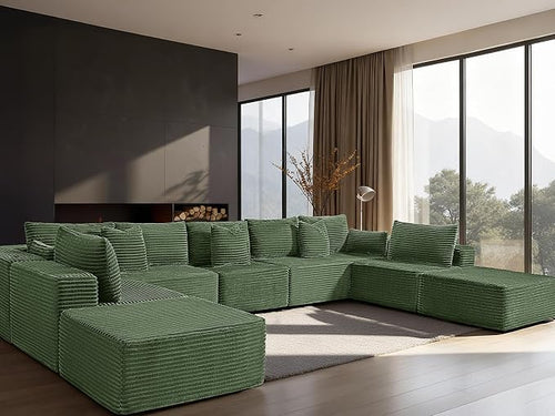 168" Cloud Sectional Couch, Comfort U Shaped Sofa by VYUXWO