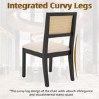 Westice Rattan Dining Chairs Set of 2, Farmhouse Natural Dining Room Chairs - Image 7