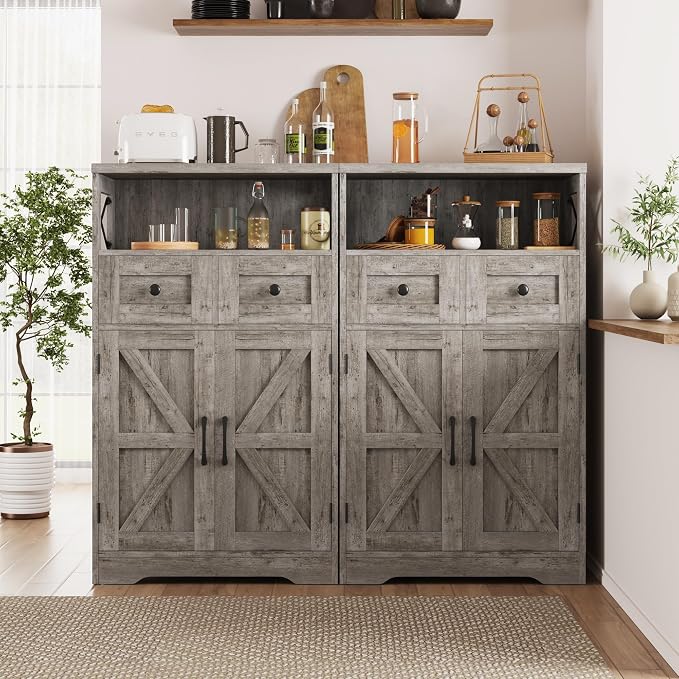 Befrases Set of 2 Farmhouse Storage Cabinet - Image 2