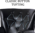 Modern Accent Chair Set of 2, Mid-Century PU Leather Armchair - Image 8