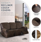ANARACHON Leather Look Recliner Couch Cover, 8-Pieces Stretch Recliner Sofa - Image 5