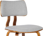 Armen Living Jaguar Mid-Century Dining Chair in Walnut Wood and Gray Fabric - Image 7