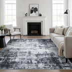 6x6 Area Rug Living Room Rug: Washable Modern Abstract Soft Thin Rug Indoor by FXRHLP