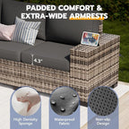 Patio Furniture Set, Wide Armrest Outdoor Furniture Set - Image 3