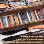 5-Tier Large Knife Display Case & Organizer, Wooden Pocket Knife Storage Box - Image 3