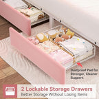 Queen Upholstered LED Bed Frame - Image 5