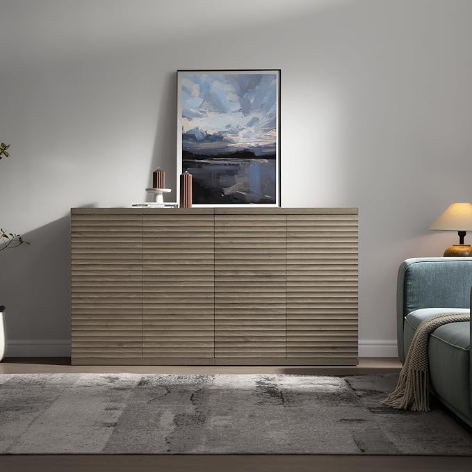 SICOTAS Buffet Cabinet with Storage Accent Sideboard Modern Credenza with Doors - Image 8