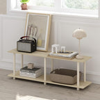 Furinno Turn-N-Tube No Tools Modern Rectangle Side Table, Bauhaus Oak/Beige - Image 2
