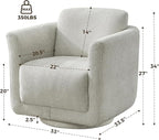 Swivel Accent Chair, 360° Barrel Swivel Lounge Seat - Image 3