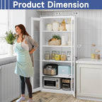 Glass Display Cabinet With Doors, 4 Adjustable Shelves - Image 3