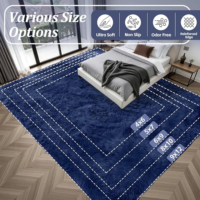 8x10 Area Rugs for Living Room Bedroom: Ultra Soft Fluffy Shag Rug Upgrade - Image 9