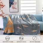 LUTBM Boho Throw Blanket for Bed 100% Cotton Ultra Soft Rustic Quilt Summer - Image 4