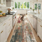 RELEANY Washable Area Rugs 2'6"x14 Non-Slip Modern Abstract Soft by RELEANY
