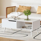 DIYART White Coffee Table, Mid Century Modern Coffee Table by DIYART