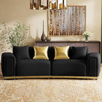 Oversized Velvet Chesterfield Couch - Image 3