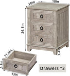 Joaxswe Farmhouse Night Stand Set of 2, Dresser - Image 3