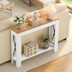 YATINEY Farmhouse Console Table, 39.4'' Small Narrow Entryway Table, Wood Couch - Image 2