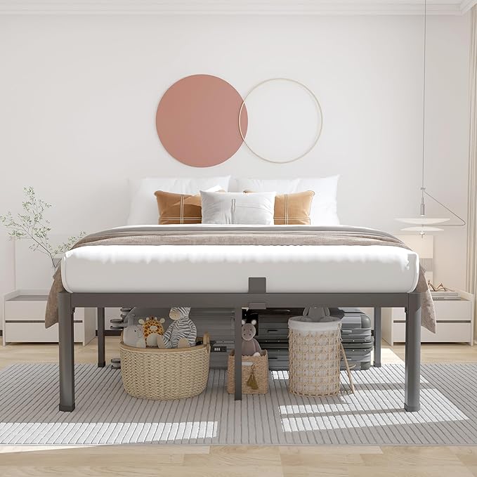 ROIL 12 inch King Size Bed Frame Metal Platform No Box Spring Needed - Image 2