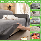 Loiion Velvet Sofa Cover, Ultra Soft Waterproof Non-Slip Couch Cover - Image 7