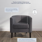 BELLEZE Living Room Chair, Linen Round Accent Barrel Chair, Club Tub Sofa Chair - Image 3