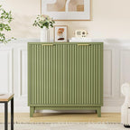 Fluted Cabinet with Storage, 2 Doors Sideboard Buffet, Mid Century Modern - Image 5