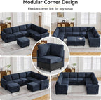 104'' V Shaped Modular Sofa, Sectional Couch - Image 6