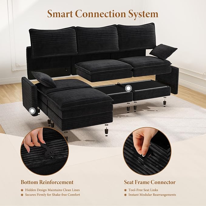Vesgantti 142" Oversized Sectional Sofa Bed, 8-Seater Modular Sleeper Cloud - Image 5