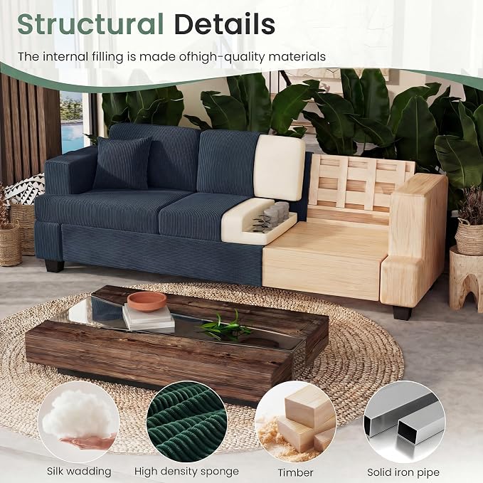 YOUDENOVA Sofa, 3 Piece Set Comfy Sofa, Loveseat & 2 3-Seater Couch - Image 7
