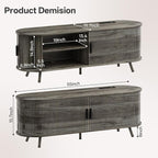 55 inch TV Stand with Power Outlet, Fluted Entertainment Center - Image 2