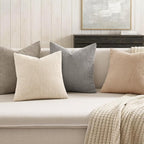 MIULEE Boho Farmhouse Neutral Cream Throw Pillow Covers 18x18 Inch Set of 4 - Image 3