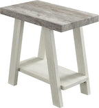 Roundhill Furniture Athens Contemporary Two-Tone Wood Shelf Side Table - Image 5