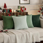 MIULEE Boho Farmhouse Sage Green Throw Pillow Covers 24x24 Inch Set of 4 - Image 9