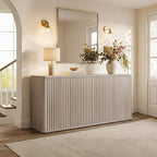 SICOTAS Buffet Cabinet with Storage Accent Sideboard with 4 Doors 66.3" Wide - Image 9
