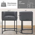 ClinQ 26" H Counter Height Bar Stools Set of 6, Modern Barrel Counter Stools - Image 2