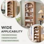 IFGET 76" Tall Arched Bookcase, Farmhouse 5 Tiers Large Arched Bookshelf Cabinet - Image 4