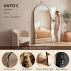 Antok 71" x28” Arched Full Length Floor Mirror, Free Standing/Wall Mount/Leaning - Image 3