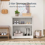 LINSY HOME 2-Tier Bookcase and Bookshelf, Small Wood Display Storage Shelves - Image 4