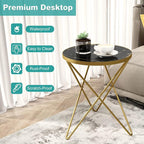 HLR Modern Round Side Table Set of 2, End Table - Image 6