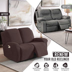 TAOCOCO Recliner Loveseat Slipcover, 6 Pieces Dual Recliner Sofa Covers - Image 4