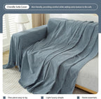 DREAMINGO Modern Minimalism Couch Cover Pets Loveseat Protector Greyish Blue - Image 5