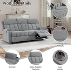 CANMOV Manual Recliner Sofa Set, Fabric Reclining Sofa Chair - Image 4