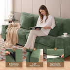 DOPEDIO Modern Loveseat Sofa for Living Room, Chenille Recliner, Removable Cover - Image 4