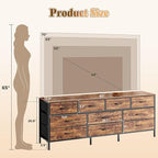 Huuger 63 Inch Dresser for Bedroom, Long Dresser - Image 3