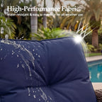 UPHA 5 Pieces Patio Furniture Sets, Wicker Outdoor 3-Seat Sofa Set - Image 6