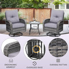 wildformers Luxury Outdoor Swivel Wicker Glider Patio Chairs - Image 5
