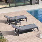 PURPLE LEAF Outdoor Chaise Lounge Set of 4 Aluminum Patio Lounge Chair by PURPLELEAF