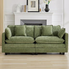 76'' Cloud Deep Seat Loveseat, Upholstered Chenille Modular 2-Seats Sectional by WUTUTUEE