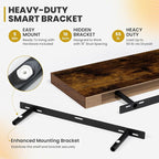 Acovy 30 Inch Floating Shelves, 9.3" Deep Floating Shelf Wall Mounted, Rustic - Image 7