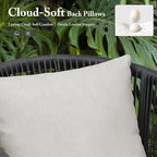 PURPLE LEAF Patio Dining Chair Set Modern Wicker Outdoor Furniture Seating - Image 7
